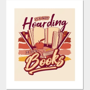 Retro It's Not Hoarding If It's Books // 90s Style Book Lover Posters and Art